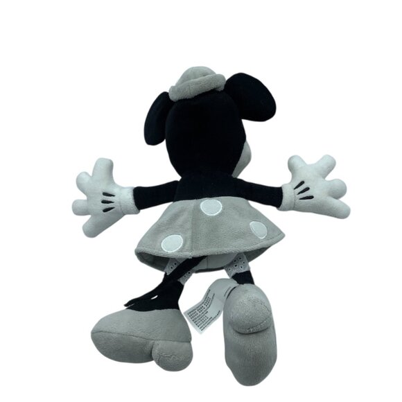 Disney Parks Minnie Mouse Steamboat Willie Plush Toy Black Gray 9" Authentic - Picture 2 of 5